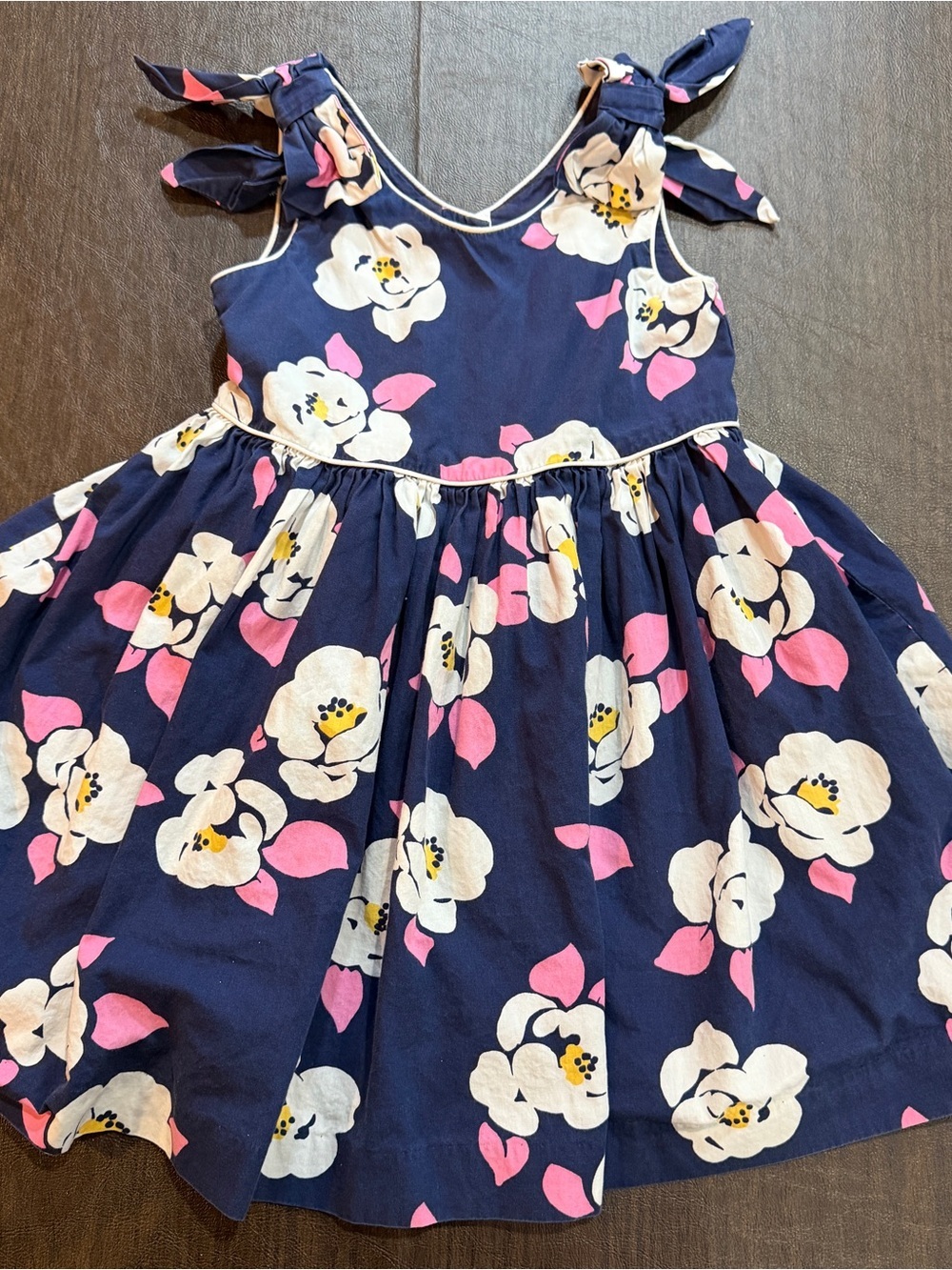 Janie and Jack Girls Floral Tie-Shoulder Dress 100% Cotton Sz 3